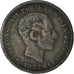 Coin, Spain, Alfonso XII, 5 Centimos, 1877, Madrid, EF(40-45), Bronze, KM:674