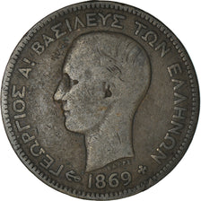 Munten, Griekenland, George I, 5 Lepta, 1869, Strassburg, FR, Koper, KM:42