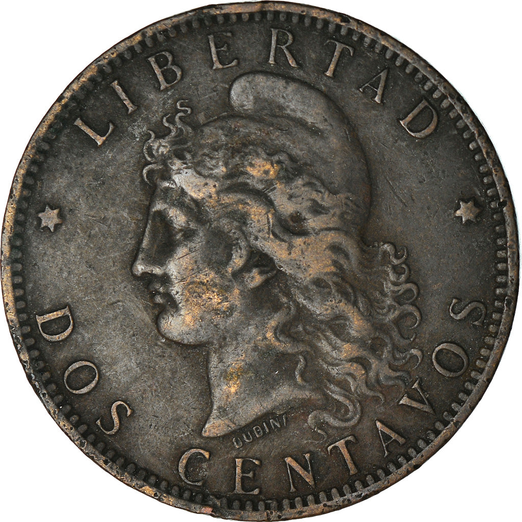 Moeda, Argentina, 2 Centavos, 1893, VF(30-35), Bronze, KM:33