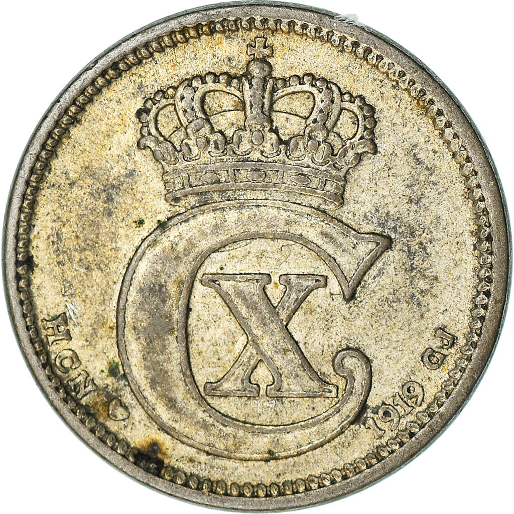 Münze, Dänemark, Christian X, 10 Öre, 1919, Copenhagen, SS, Silber, KM:818.2