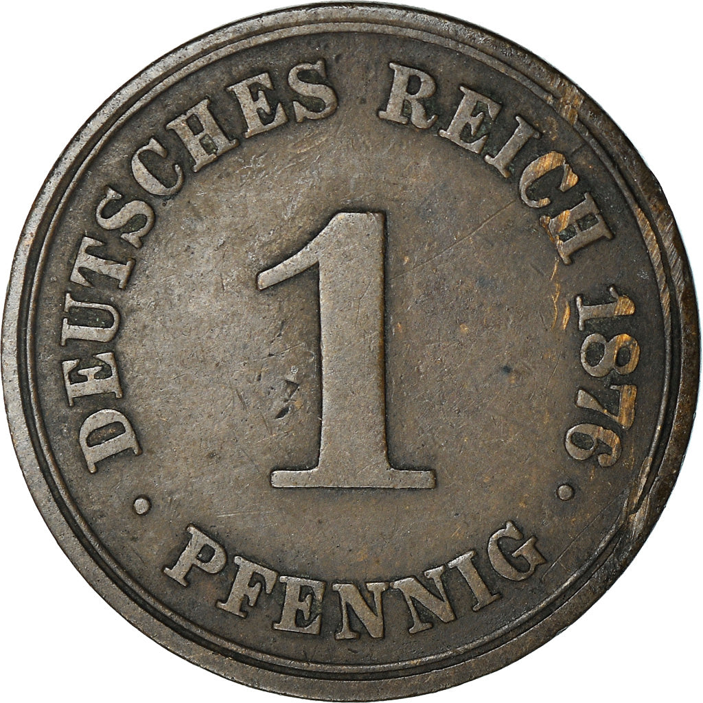 Moneta, GERMANIA - IMPERO, Wilhelm I, Pfennig, 1876, Berlin, MB+, Rame, KM:1