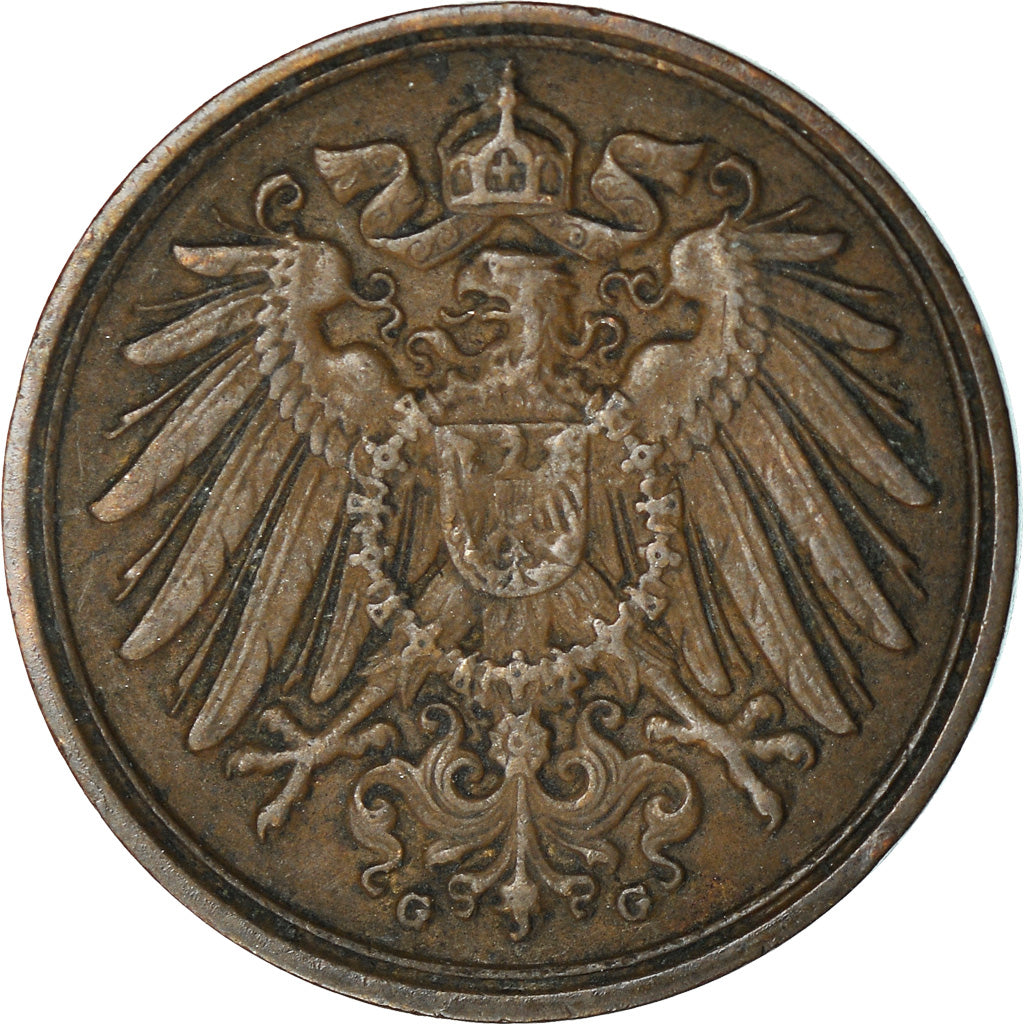 Moneta, GERMANIA - IMPERO, Wilhelm II, Pfennig, 1906, Karlsruhe, MB+, Rame