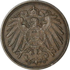 Coin, GERMANY - EMPIRE, Wilhelm II, Pfennig, 1913, Karlsruhe, EF(40-45), Copper