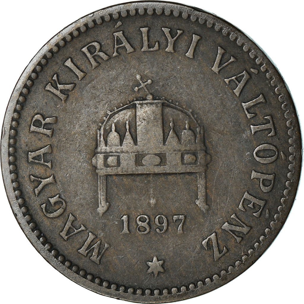 Moeda, Hungria, Franz Joseph I, 2 Filler, 1897, Kormoczbanya, VF(20-25), Bronze