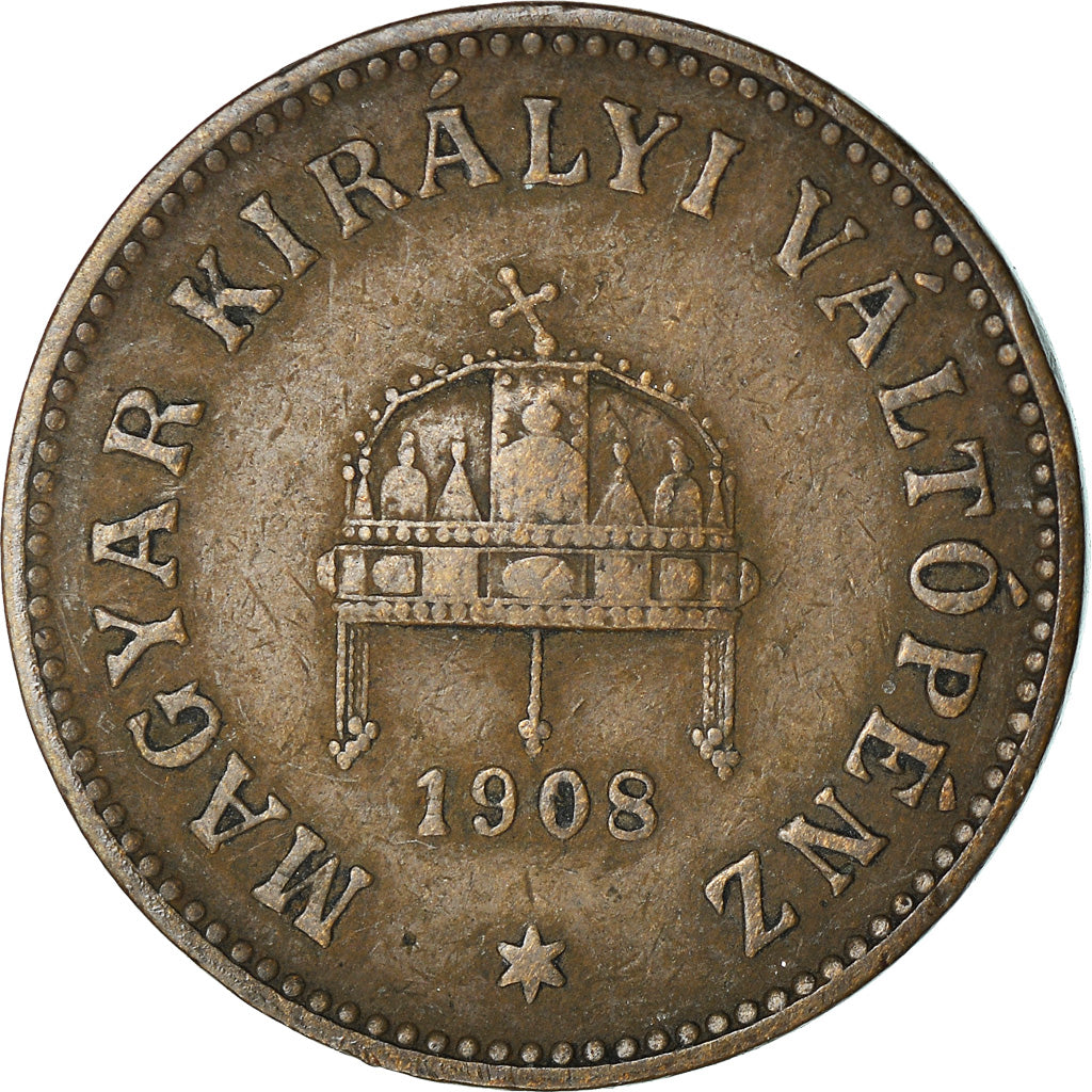 Monnaie, Hongrie, Franz Joseph I, 2 Filler, 1908, Kormoczbanya, TTB, Bronze