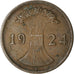 Coin, GERMANY, WEIMAR REPUBLIC, 2 Rentenpfennig, 1924, Stuttgart, VF(30-35)
