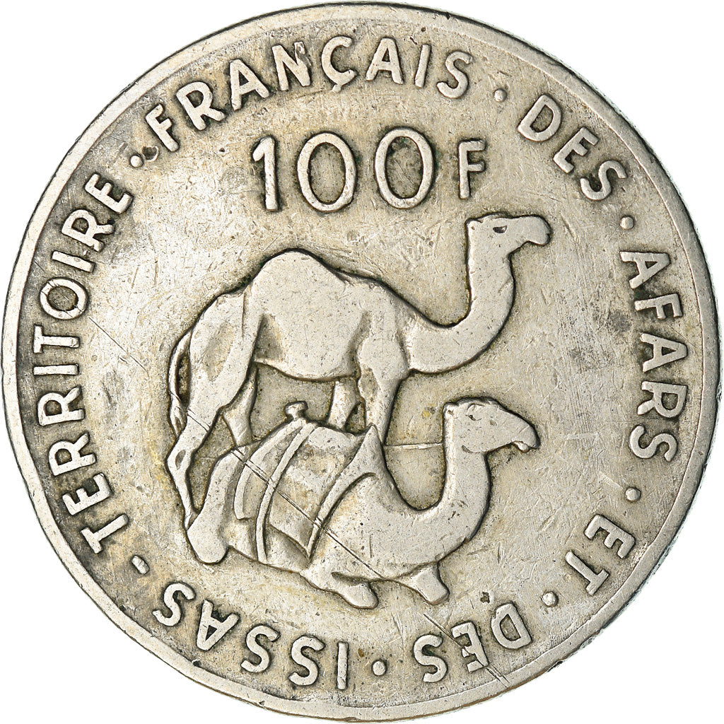 Coin, FRENCH AFARS & ISSAS, 100 Francs, 1975, Paris, VF(30-35), Copper-nickel