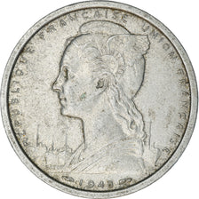 Moneta, Africa occidentale francese, 2 Francs, 1948, MB+, Alluminio, KM:4