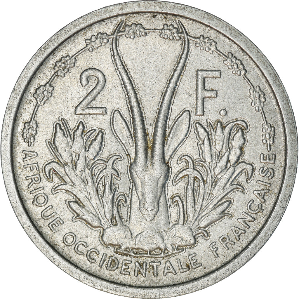 Moneta, Africa occidentale francese, 2 Francs, 1948, MB+, Alluminio, KM:4