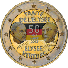Germania, 2 Euro, Traité de l'Elysée, 2013, Karlsruhe, Colourized, SPL