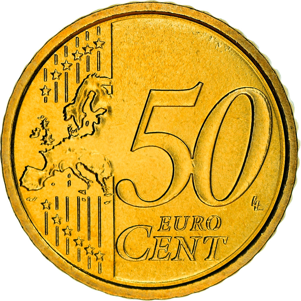 San Marino, 50 Euro Cent, 2008, Rome, MS(63), Brass, KM:484
