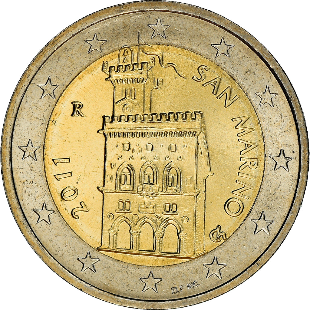 San Marino, 2 Euro, 2011, Rome, SPL+, Bi-metallico, KM:486
