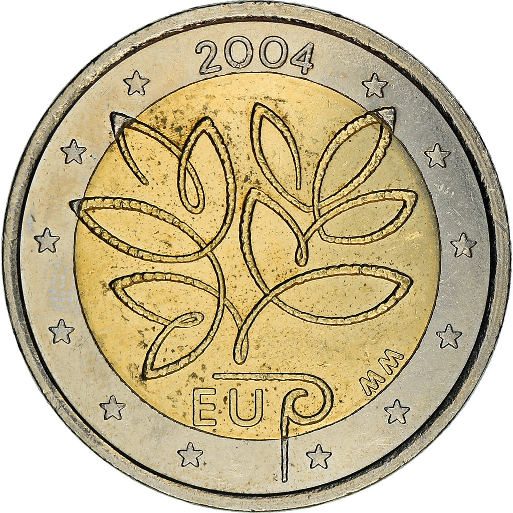 Finlandia, 2 Euro, EU expansion, 2004, Vantaa, SPL, Bi-metallico, KM:114