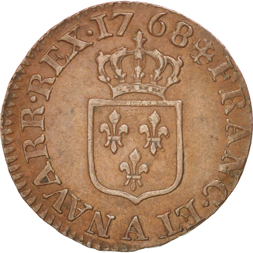FRANCE, Liard à la vieille tête, Liard, 1768, Paris, KM #543.1, AU(50-53), Coppe