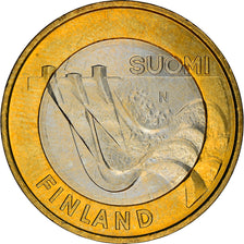Finlandia, 5 Euro, Le barrage d'Imatrankoski, 2013, BB+, Bi-metallico