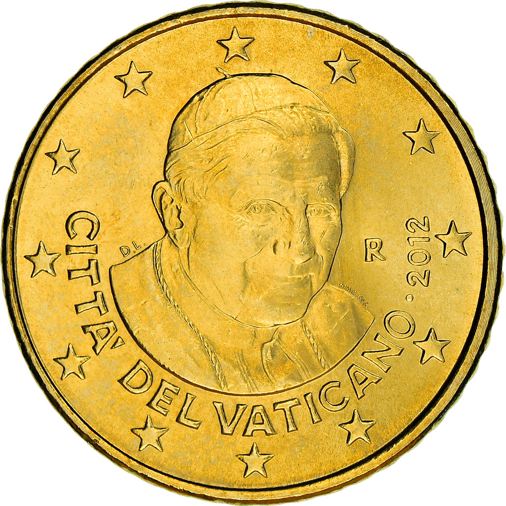 CIDADE DO VATICANO, 50 Euro Cent, 2012, Rome, MS(64), Latão, KM:387