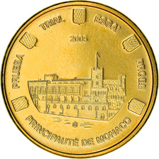 Monaco, 10 Euro Cent, 2005, unofficial private coin, MS(64), Brass
