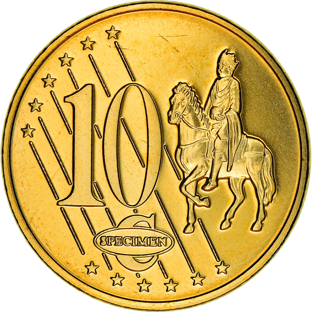 Monaco, 10 Euro Cent, 2005, unofficial private coin, MS(64), Brass
