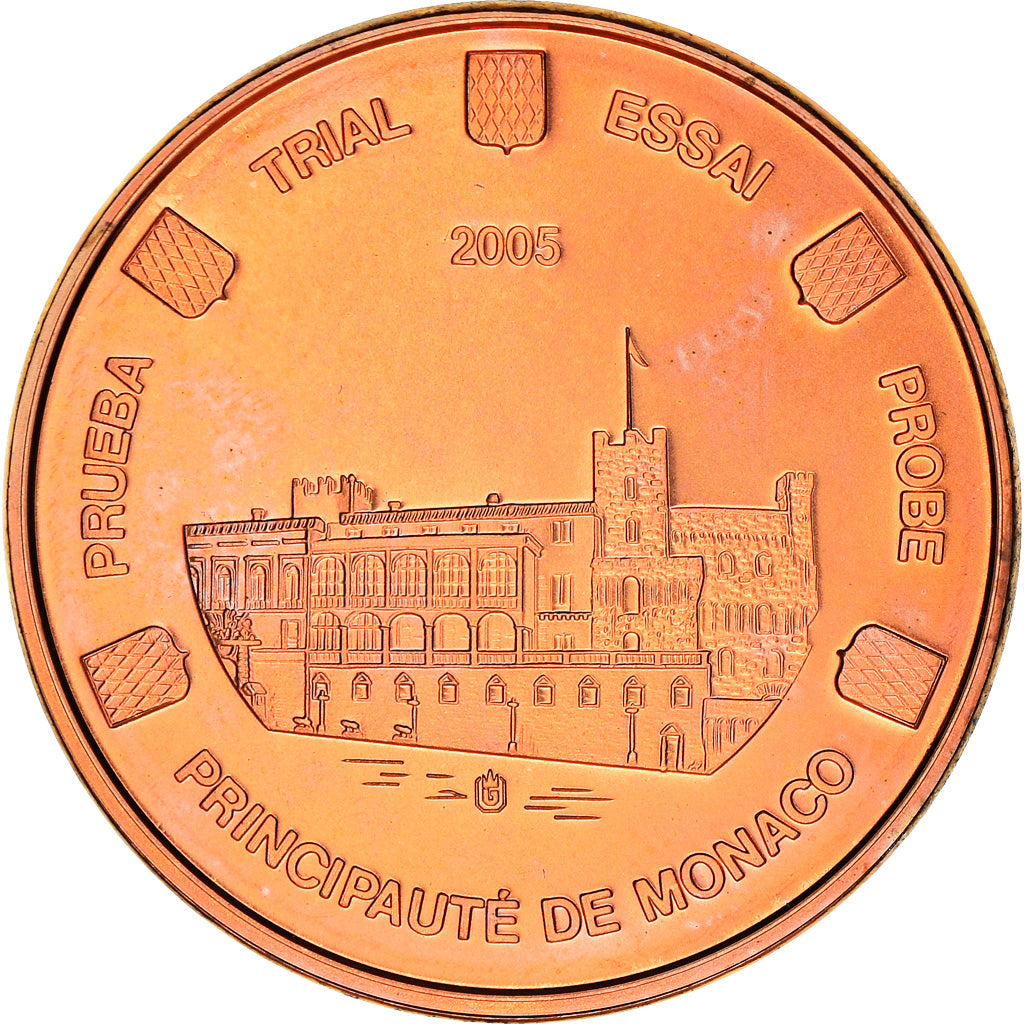 Monaco, 5 Euro Cent, 2005, unofficial private coin, SPL+, Acciaio placcato rame