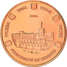 Mónaco, 2 Euro Cent, 2005, unofficial private coin, MS(65-70), Aço Cromado a