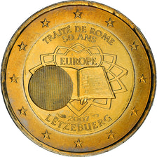 Luxemburg, 2 Euro, Traité de Rome 50 ans, 2007, Paris, gold-plated coin, UNZ