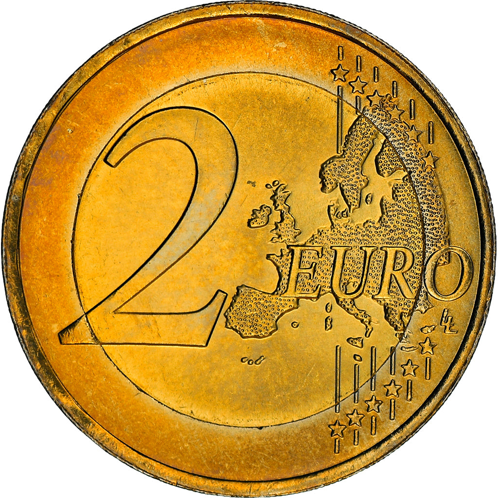 Luxemburg, 2 Euro, Traité de Rome 50 ans, 2007, Paris, gold-plated coin, UNZ