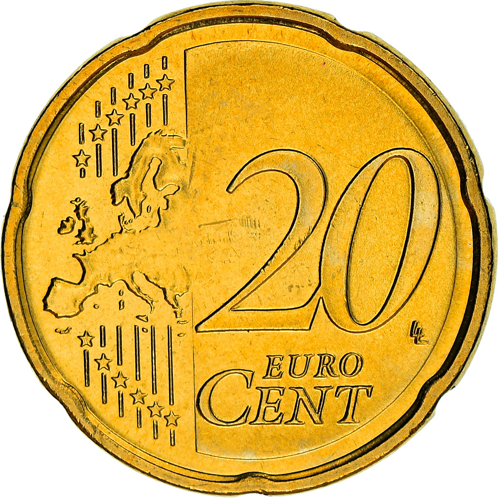Latvia, 20 Euro Cent, 2014, Stuttgart, MS(60-62), Brass, KM:154