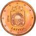 Letónia, Euro Cent, 2014, MS(60-62), Aço Cromado a Cobre