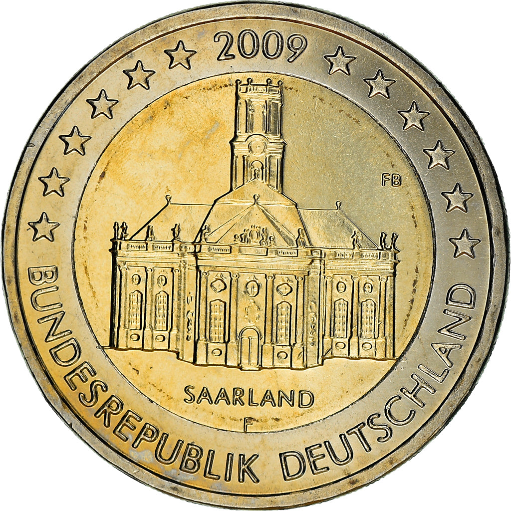 ALEMANIA - REPÚBLICA FEDERAL, 2 Euro, Saarland, 2009, Stuttgart, SC+