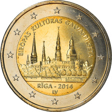 Letonia, 2 Euro, Riga, 2014, Stuttgart, SC+, Bimetálico, KM:157