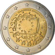 Grecia, 2 Euro, 2015, 30 ans   Drapeau européen, SPL+, Bi-metallico, KM:272
