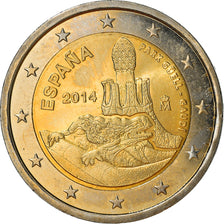 Spanje, 2 Euro, Park Guell-Gaudi, 2014, Madrid, UNC, Bi-Metallic