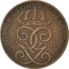 Moneta, Svezia, Gustaf V, 2 Öre, 1910, MB, Bronzo, KM:778