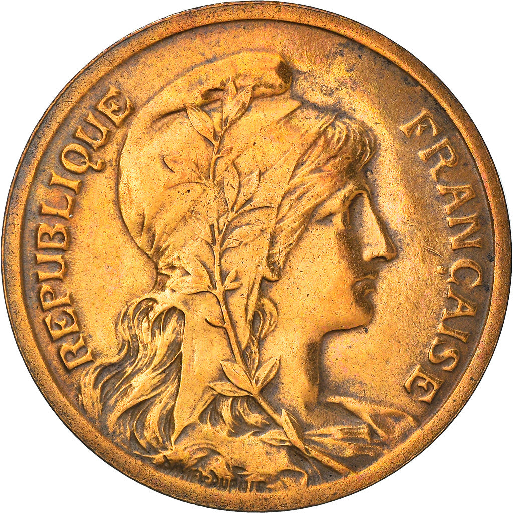 Moneta, Francia, Dupuis, 10 Centimes, 1915, Paris, MB+, Bronzo, KM:843