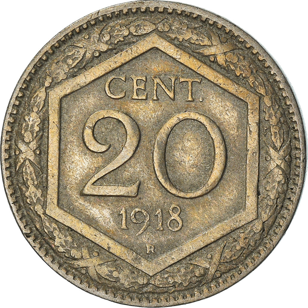 Coin, Italy, Vittorio Emanuele III, 20 Centesimi, 1918, Rome, VF(20-25)
