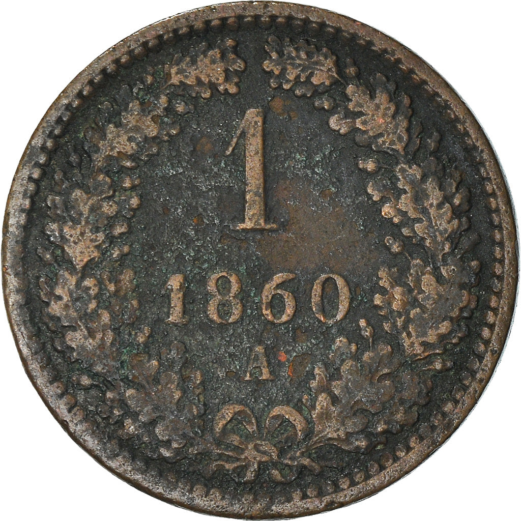 Moneta, Austria, Franz Joseph I, Kreuzer, 1860, MB, Rame, KM:2186