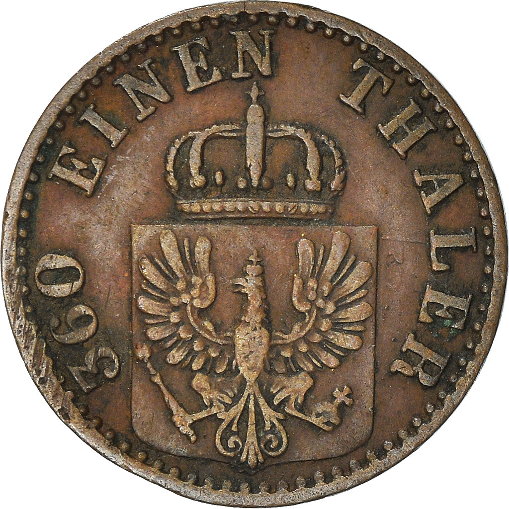 Coin, German States, PRUSSIA, Wilhelm I, Pfennig, 1867, VF(30-35), Copper
