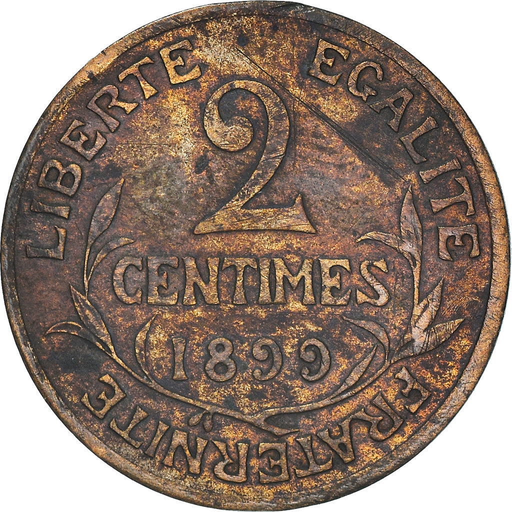 Moneta, Francia, Dupuis, 2 Centimes, 1899, Paris, MB, Bronzo, KM:841