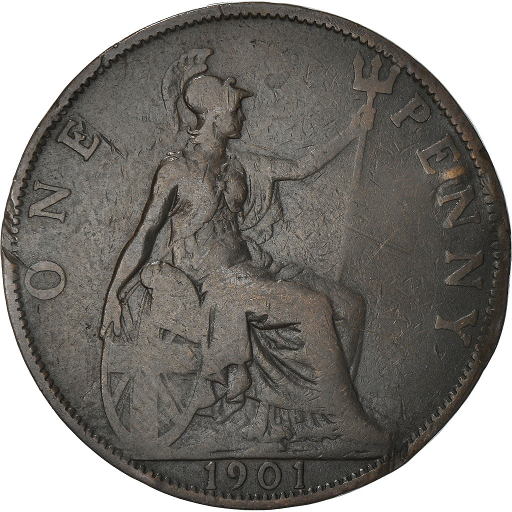 Coin, Great Britain, Victoria, Penny, 1901, F(12-15), Bronze, KM:790
