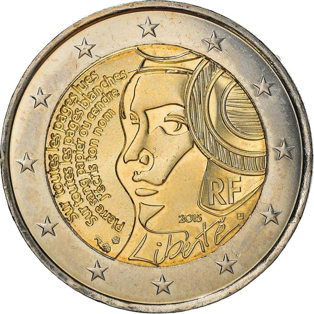 France, 2 Euro, 2015, MS(64), Bi-Metallic, KM:New