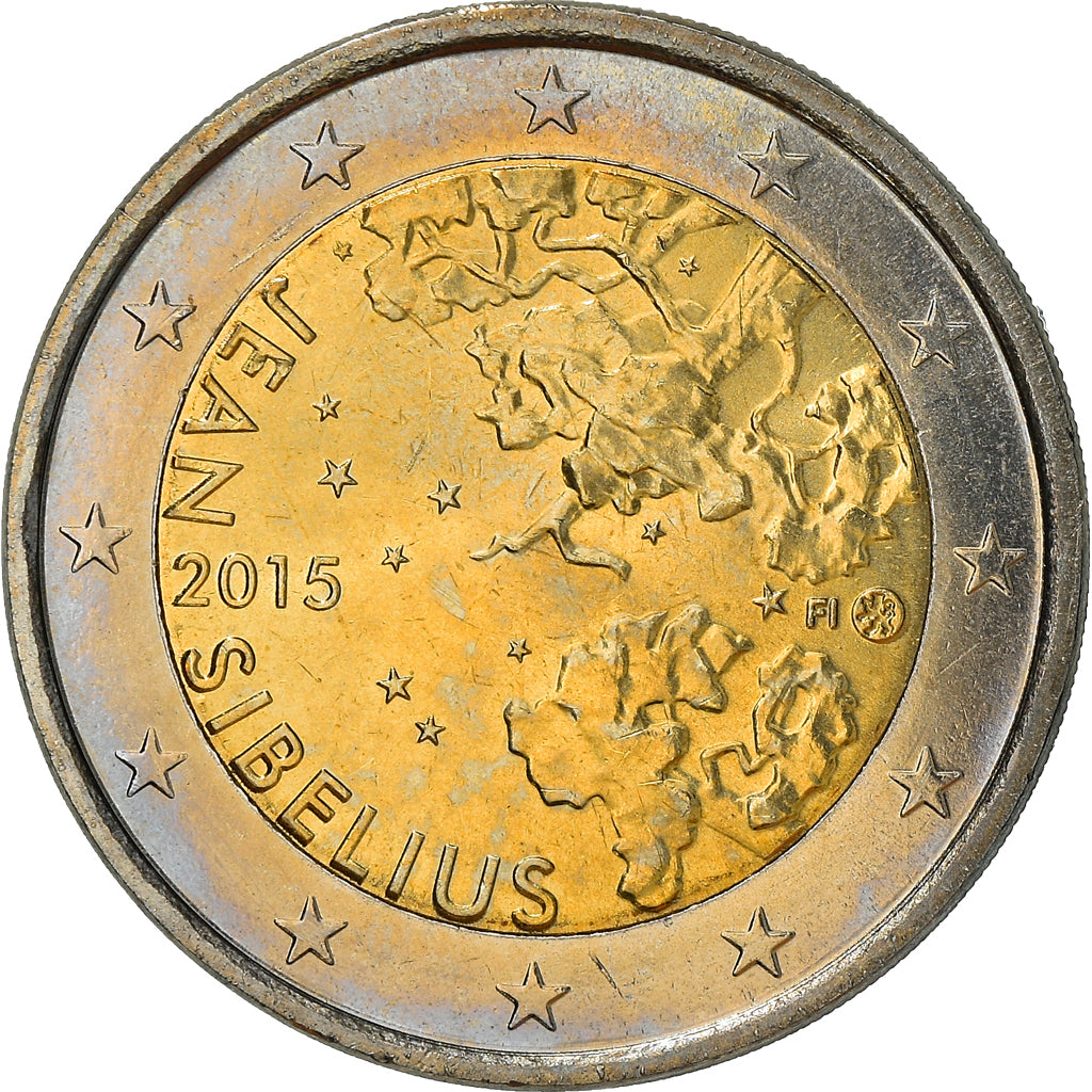 Finland, 2 Euro, Jean Sibelius, 2015, Vantaa, MS(64), Bi-Metallic, KM:New