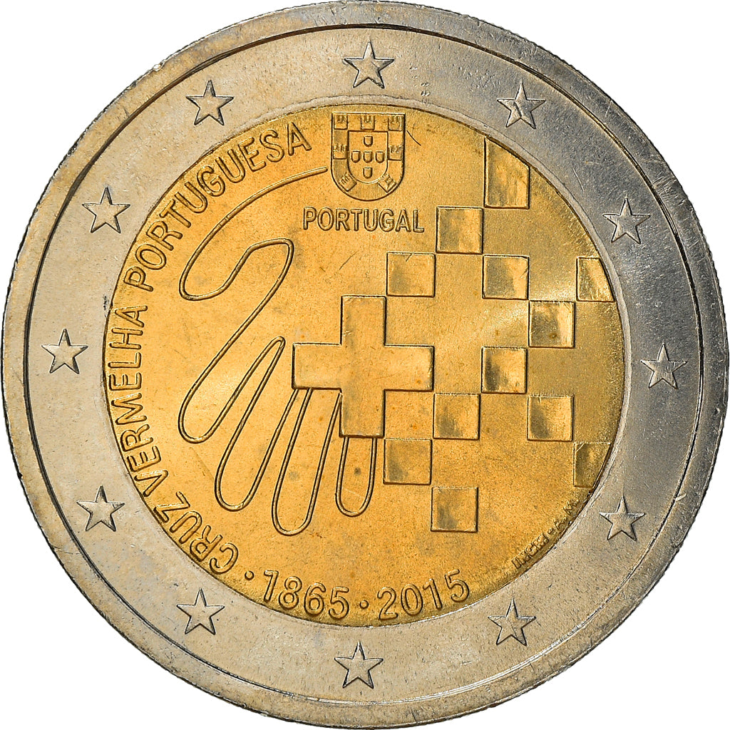 Portugal, 2 Euro, 2015, MS(64), Bimetaliczny, KM:New