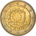 Łotwa, 2 Euro, 2015, 30 ans   Drapeau européen, MS(60-62), Bimetaliczny