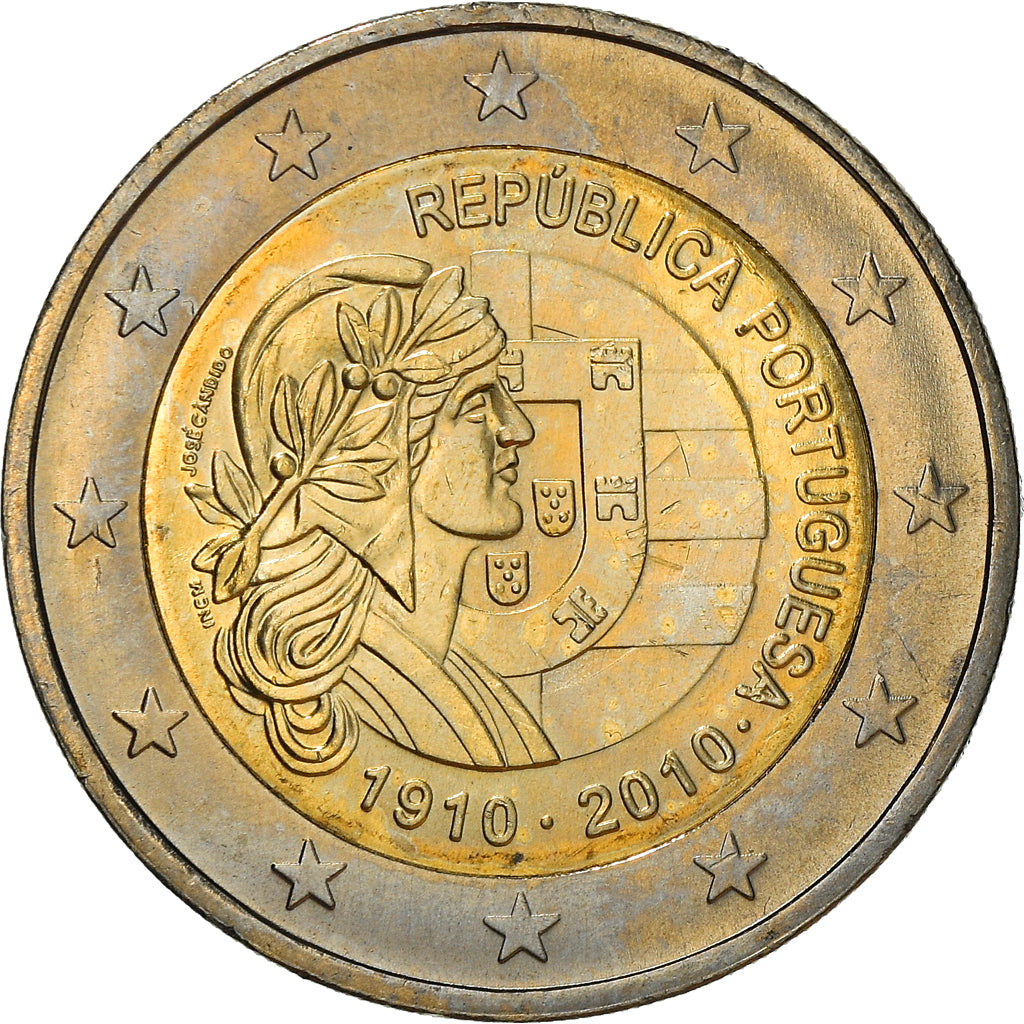 Portugal, 2 Euro, République portuguaise, 2010, MS(60-62), Bimetaliczny