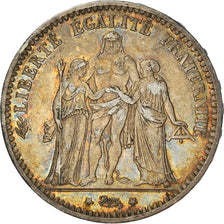 Moeda, França, Hercule, 5 Francs, 1873, Paris, EF(40-45), Prata, KM:820.1