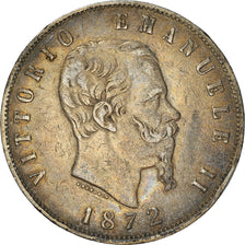 Moneta, Italia, Vittorio Emanuele II, 5 Lire, 1872, Milan, MB+, Argento, KM:8.3