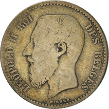 Moeda, Bélgica, Leopold II, Franc, 1867, F(12-15), Prata, KM:28.1
