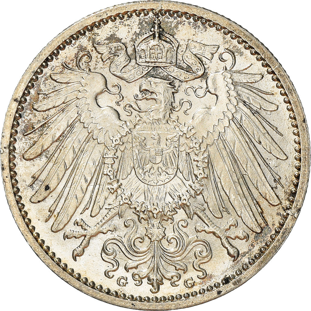 Moneta, GERMANIA - IMPERO, Wilhelm II, Mark, 1914, Karlsruhe, SPL, Argento