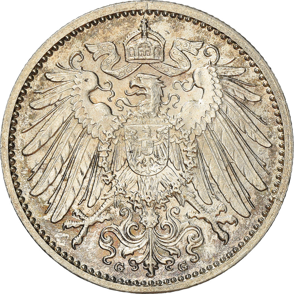 Moneta, GERMANIA - IMPERO, Wilhelm II, Mark, 1914, Karlsruhe, SPL, Argento