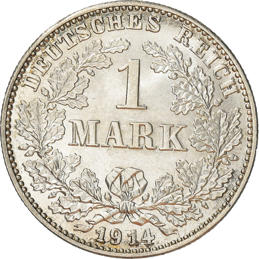 Coin, GERMANY - EMPIRE, Wilhelm II, Mark, 1914, Karlsruhe, MS(63), Silver, KM:14